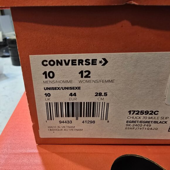 Converse Chuck 70 Mule Beige White Men Unisex Slip On Casual Shoes 172592C SZ 10 - Picture 9 of 13